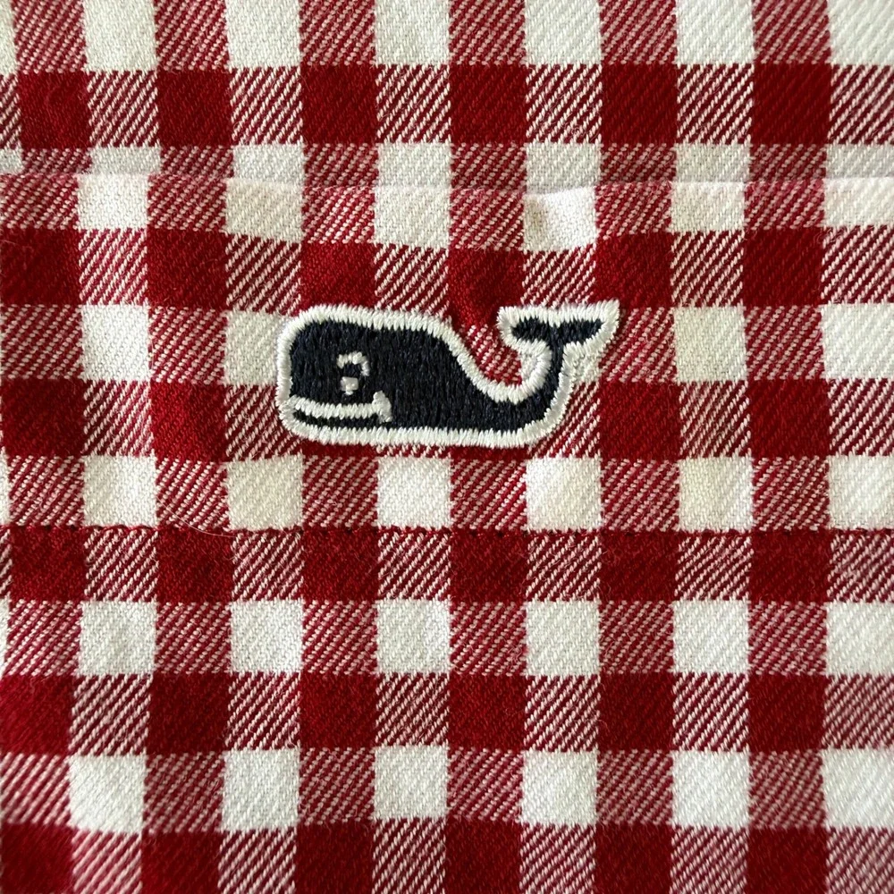 Vineyard Vines Button Down Shirt Mens Large Red Gingham Classic Fit Tucker Shirt